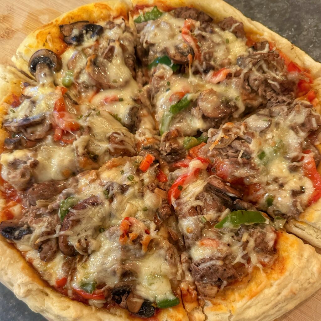 cheesesteak pizza